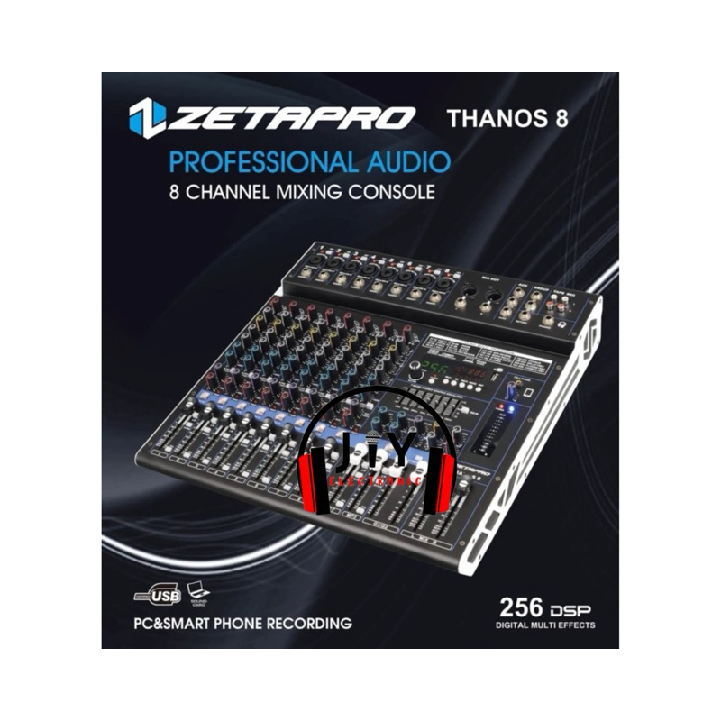 Audio Mixer 8 Channel Zetapro Thanos8 Thanos-8 Thanos 8