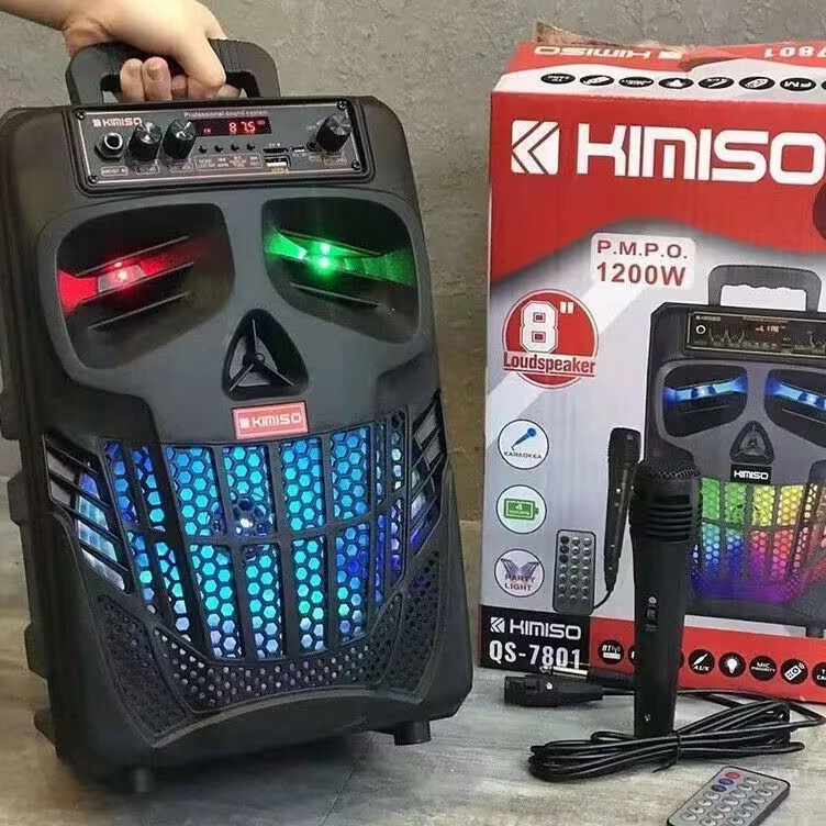 pF Speaker Bluetooth Wireless Plus Mik Karaoke Kimiso QS781 8inch Led Stong Bass l Premium