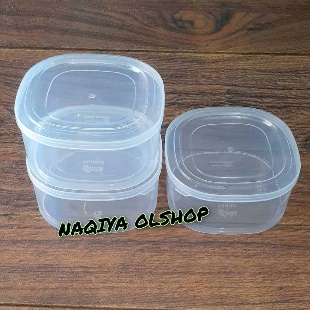 Toples Nastar Kotak Plastik Bening 500 gram /  Toples Kue Kering / Toples Serbaguna
