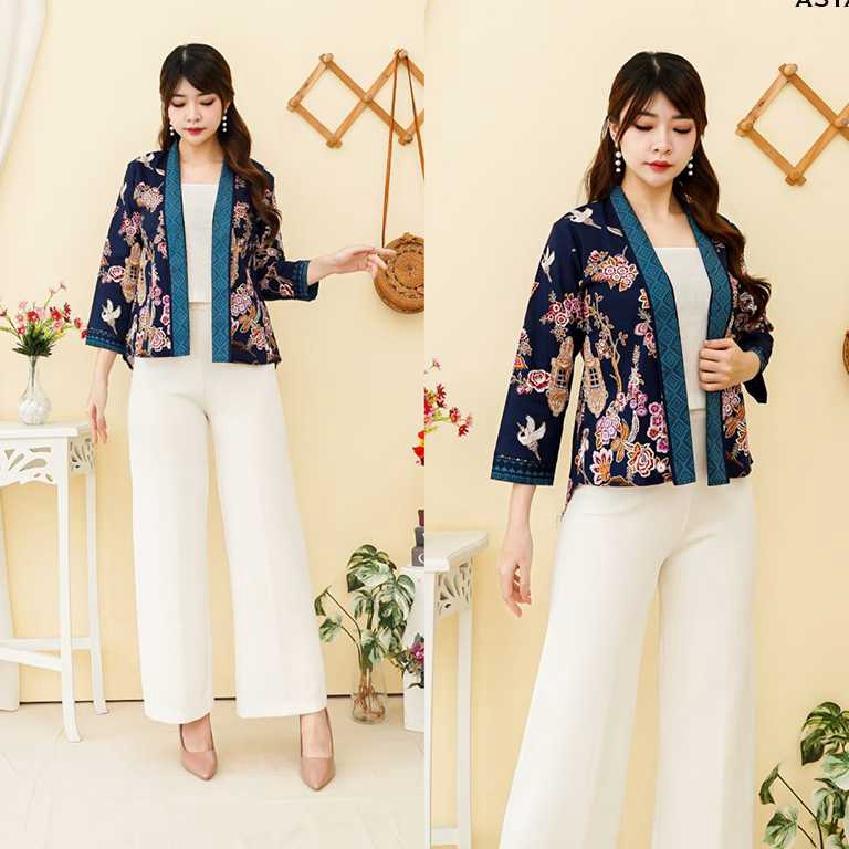 BERKAH SHOPEE Asta Outer Blazer Batik Wanita Outer Batik Rompi WanitaAsta Outer Blazer Batik Wanita 