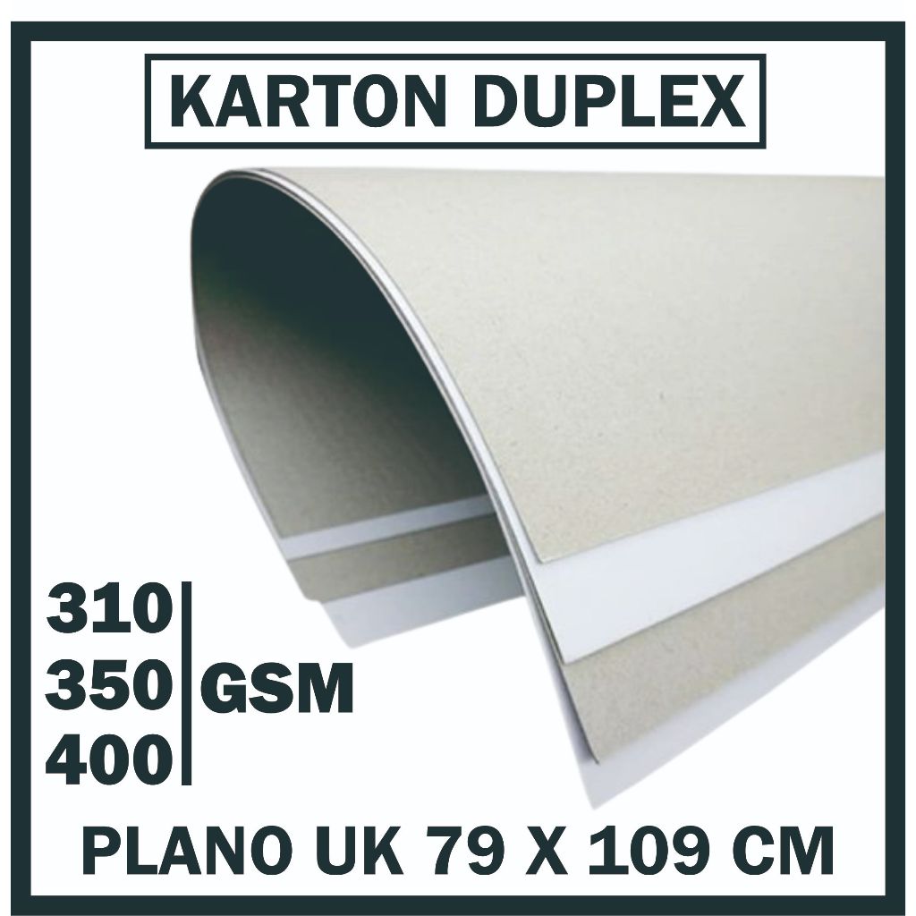 Kertas Karton Duplex Plano TEBAL 250/310/350/400 gr 79 x 109 cm Kertas Duplek Marga Pakerin