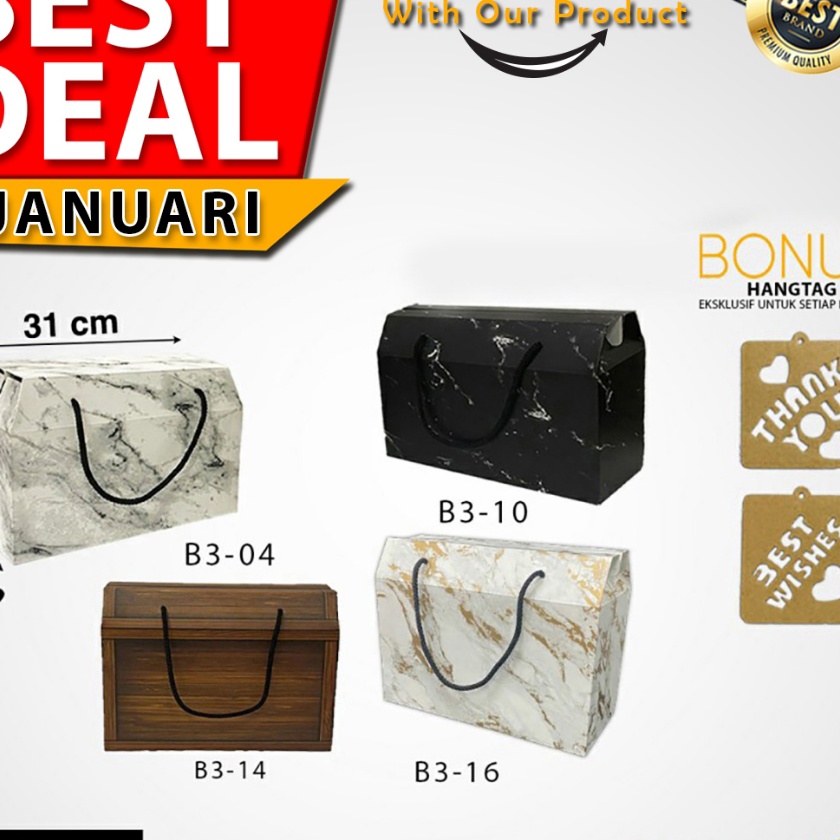 

Extra GOKILPACK Gable Box Marble Box Kado Souvenir Mewah Motif Marble B34