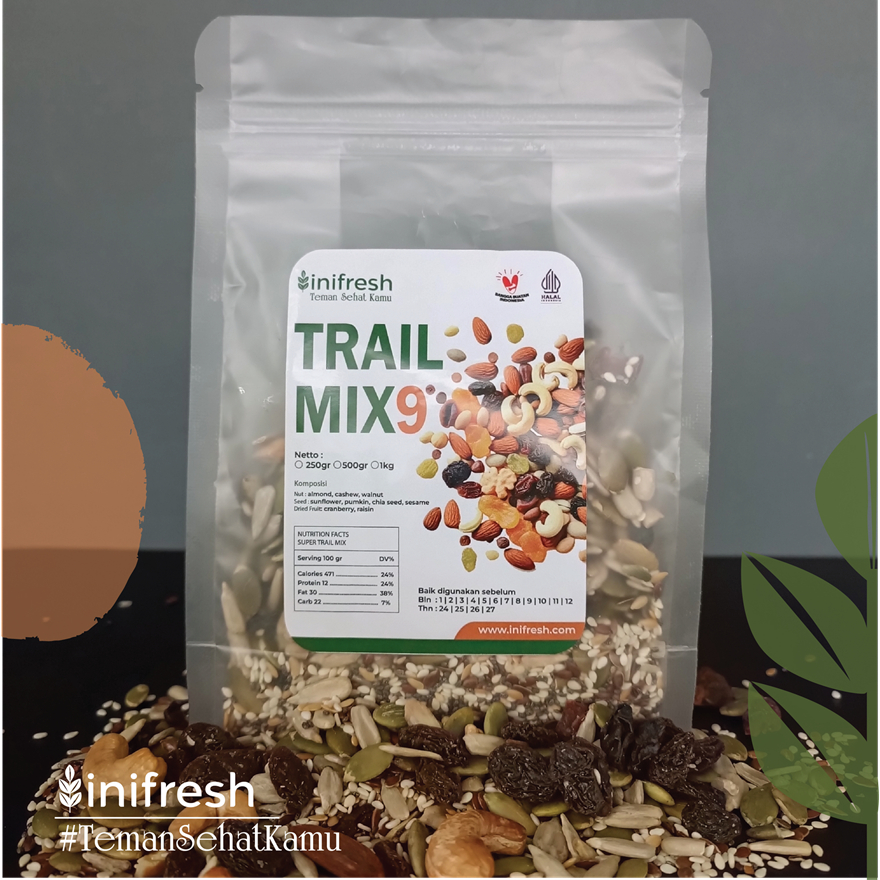 

Inifresh TRAIL MIX 9 500gr - Roasted Nuts, Seeds, & Dried Fruits