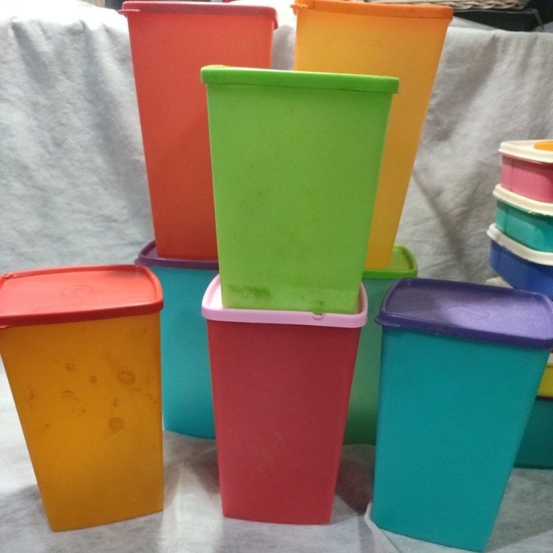 OBRALLL Toples Kotak tall Square tinggi 2,2 liter Tupperware ori second preloved MINUS