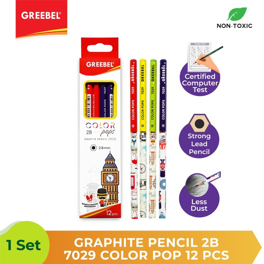 

Pensil 2b motif Greebel / Color pops