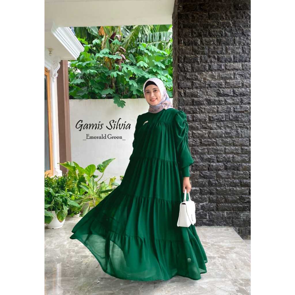 Azzafran - Gamis Silvia Gamis Rempel Flowly, Nyaman untuk Acara Formal & Harian