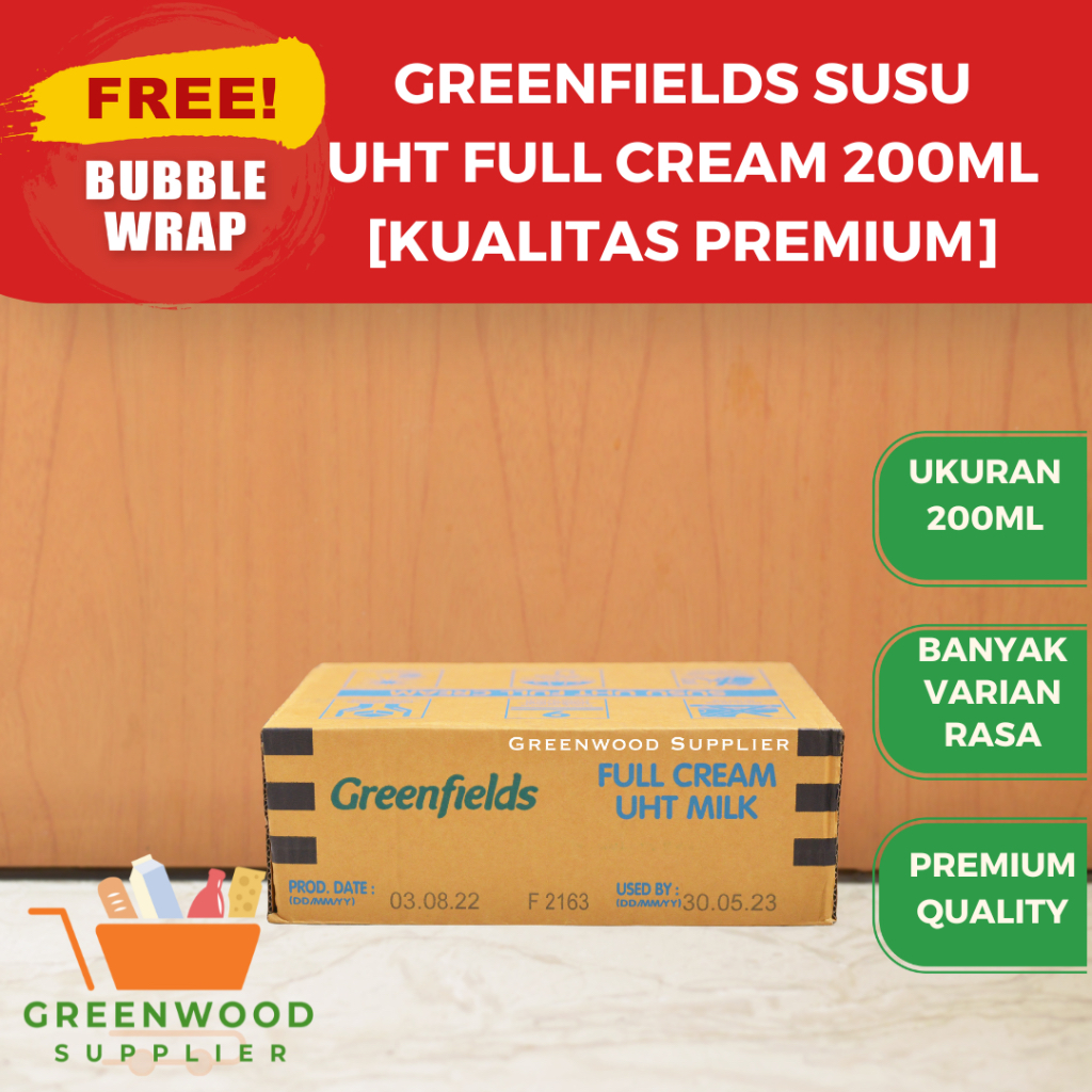 

Greenfields Susu UHT Full Cream 200ML - KARTONAN