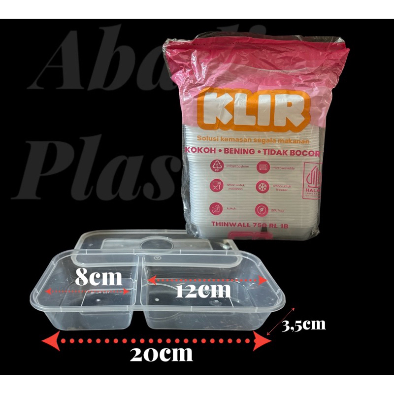 THINWALL LONG RECTANGLE SEKAT 2/THINWALL 750 ML-25PCS