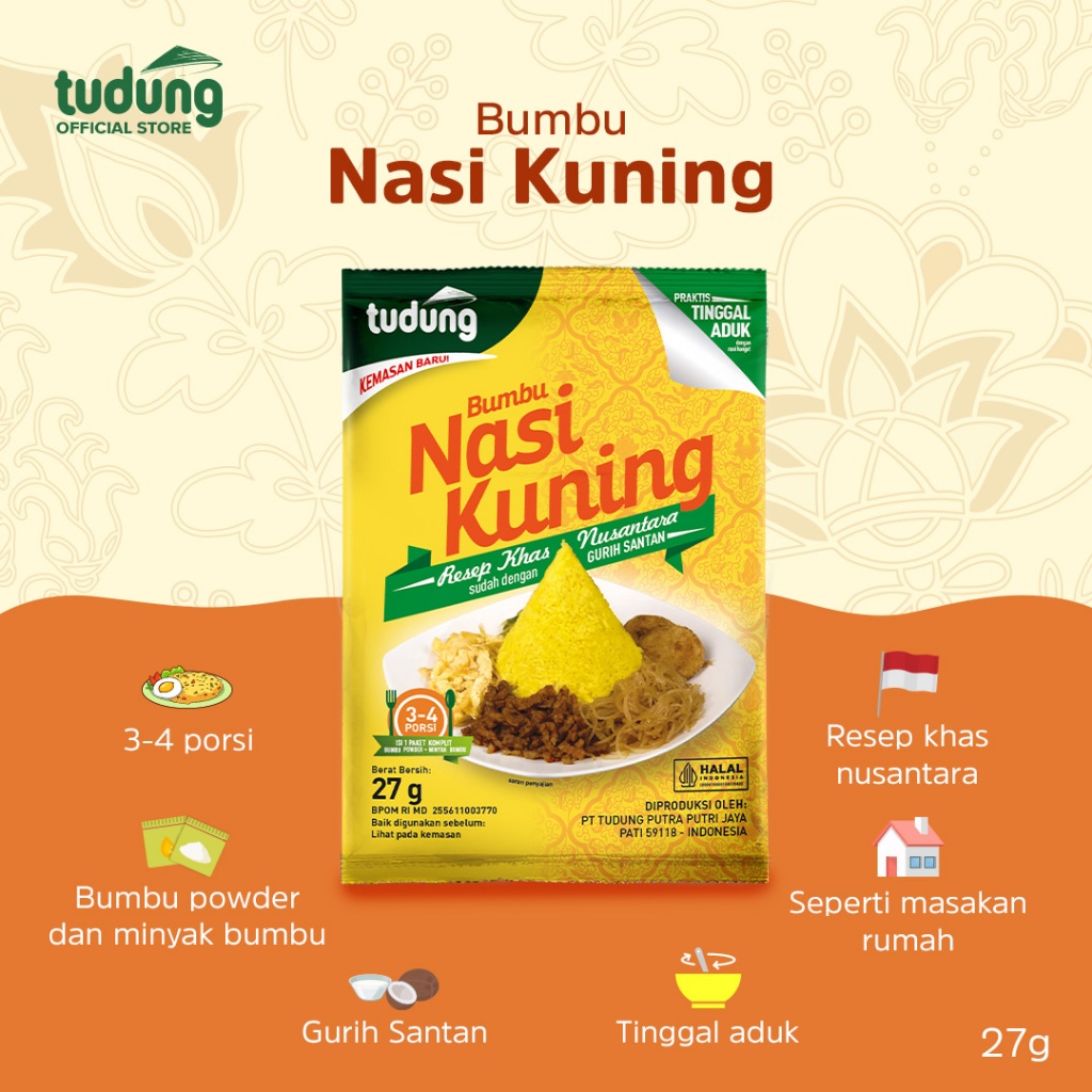 Bumbu Nasi Kuning Instant Tudung 27gr
