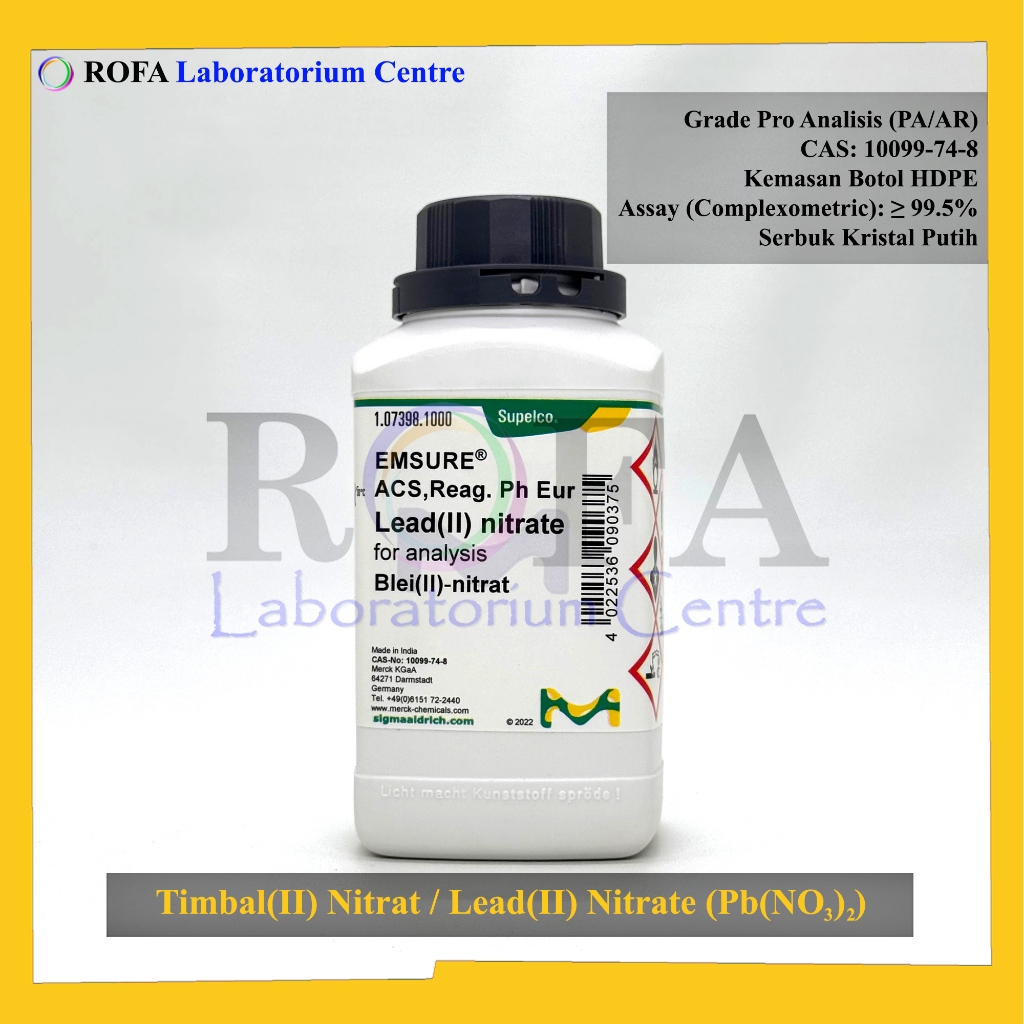 Timbal (II) Nitrat / Lead (II) Nitrate / Pb(NO3)2 Pro Analis 1000 Gram