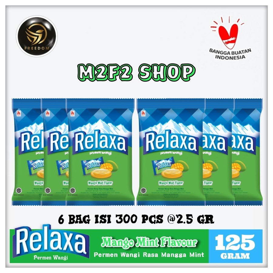 

Relaxa Mango Mint Flavor Candy | Permen Mint Rasa Mangga Wangi Segar - 125 gr (Kemasan 6 Pcs)