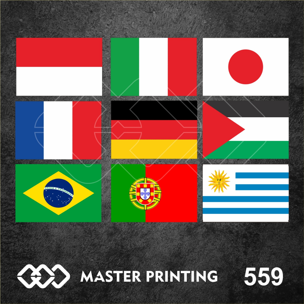

559 - Stiker Bendera di Pipi, Sticker Vinyl, Premium, Tahan Air, Termurah, dan Bisa Custom