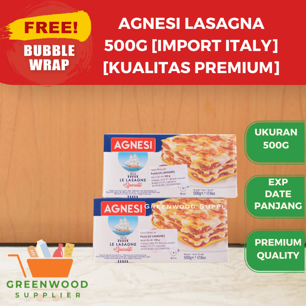 

Agnesi Lasagna / Lasagne 500G - IMPORT ITALY