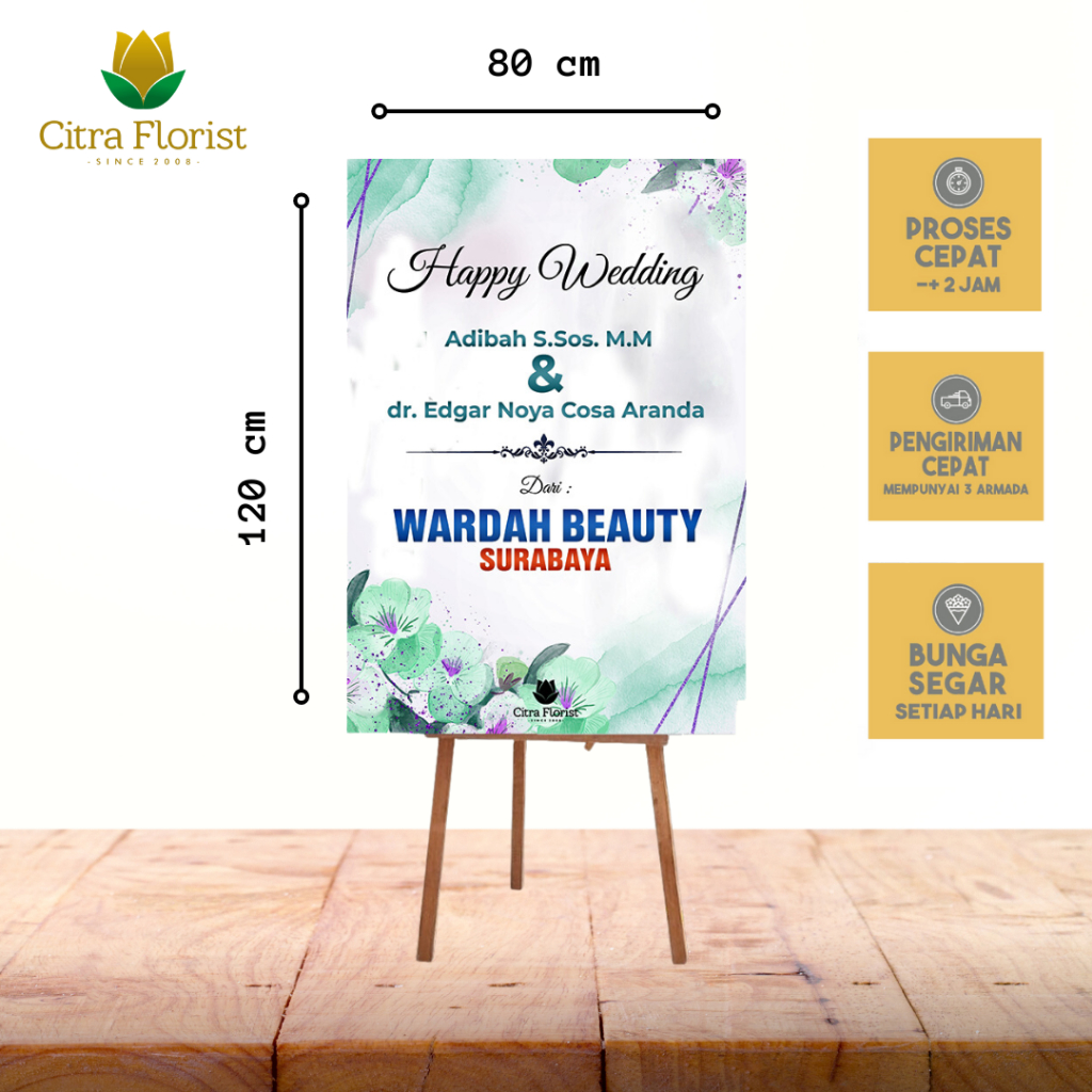 SURAT JALAN - BUNGA PAPAN KERTAS / PAPPER FLOWER BOARD / PAPAN BUNGA WISUDA / PAPAN UCAPAN DUKA CITA