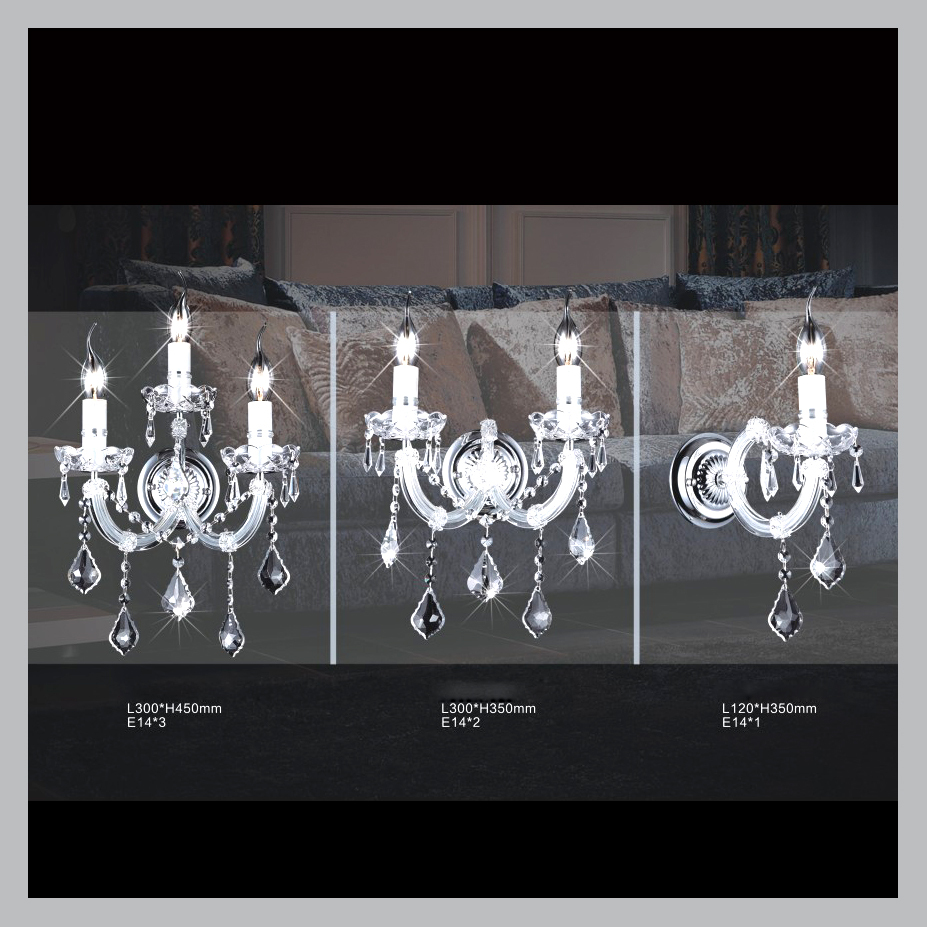 Lampu Hias Dinding candle Crystal Tangkai lilin kaca kristal asli classic modern elegan minimalis li
