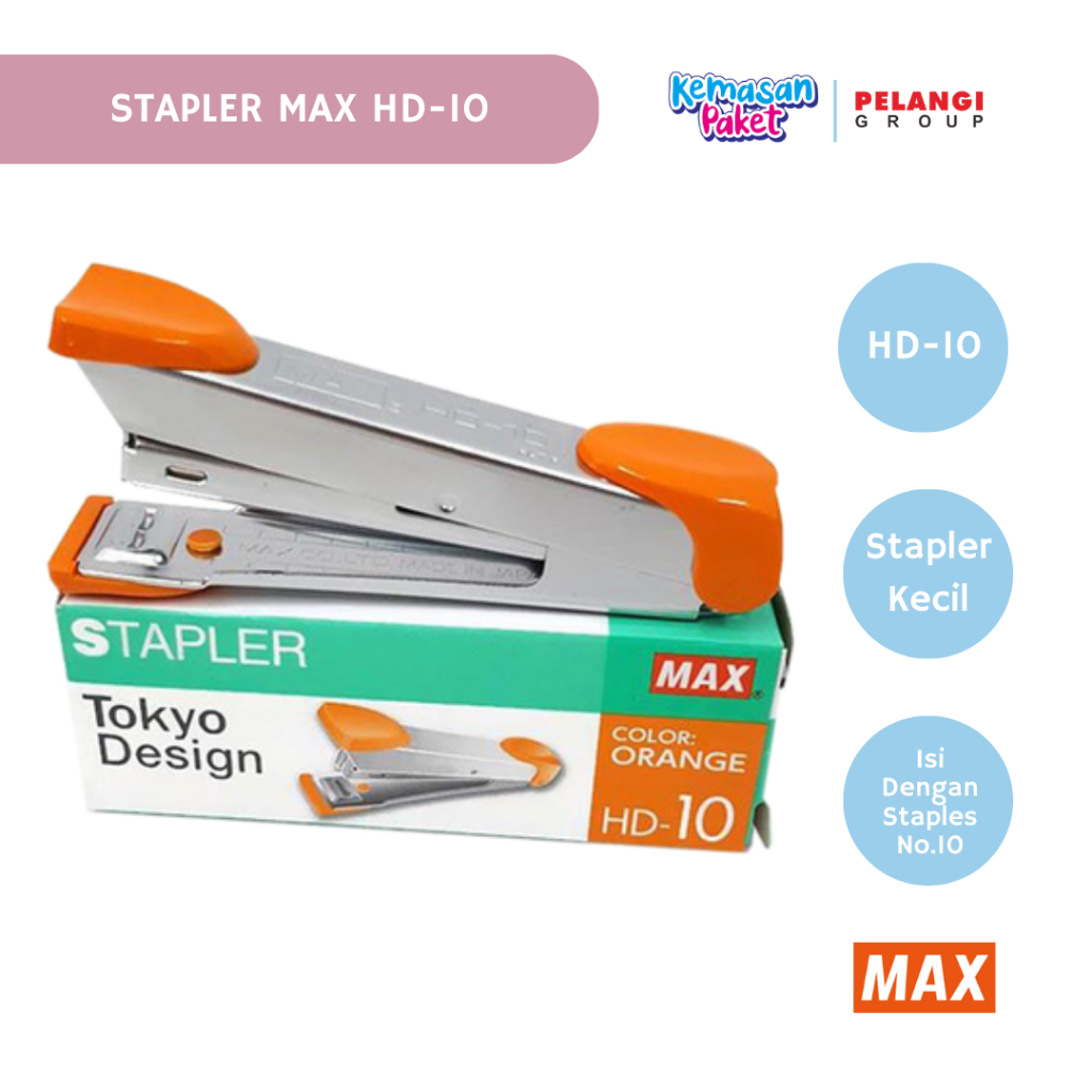 

STAPLER STAPLES CLIPS MAX HD 10 ALAT TULIS PERLENGKAPAN KANTOR