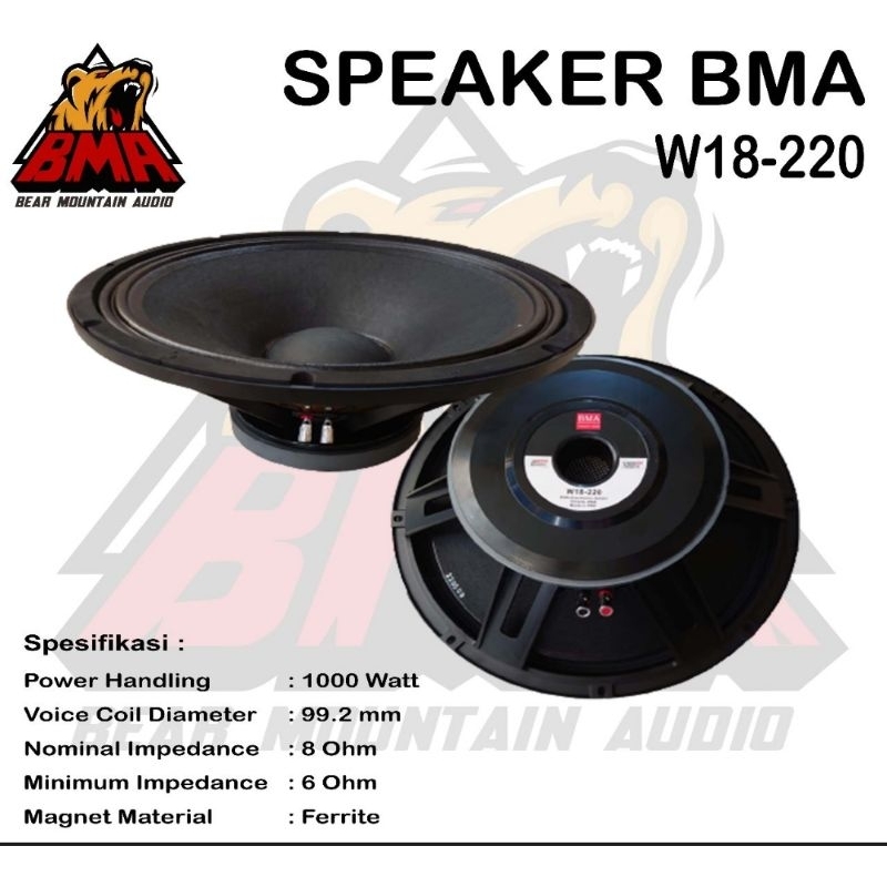 Speaker 18" BMA 18INCHI BMA W18-220