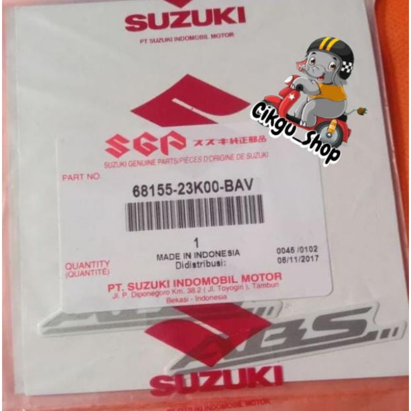 Emblem ABS Spakbor Depan SUZUKI GSXR 150 BIRU & Silver , Bisa untuk semua motor Suzuki ORIGINAL SGA 