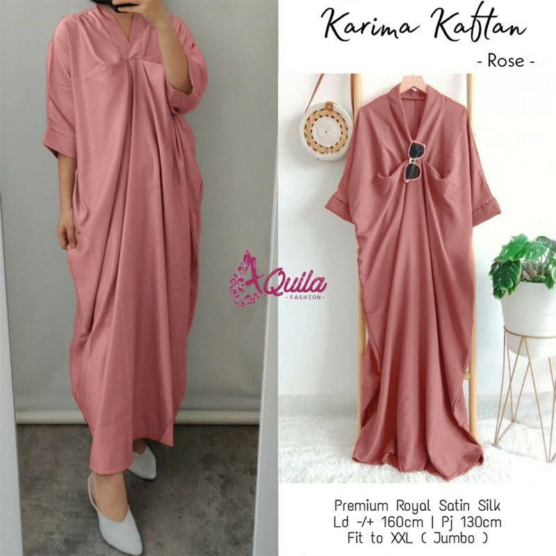Karima Kaftan by Aquila/Kaftan Royal Satin Premium/Kaftan Premium/Kaftan Satin Terbaru