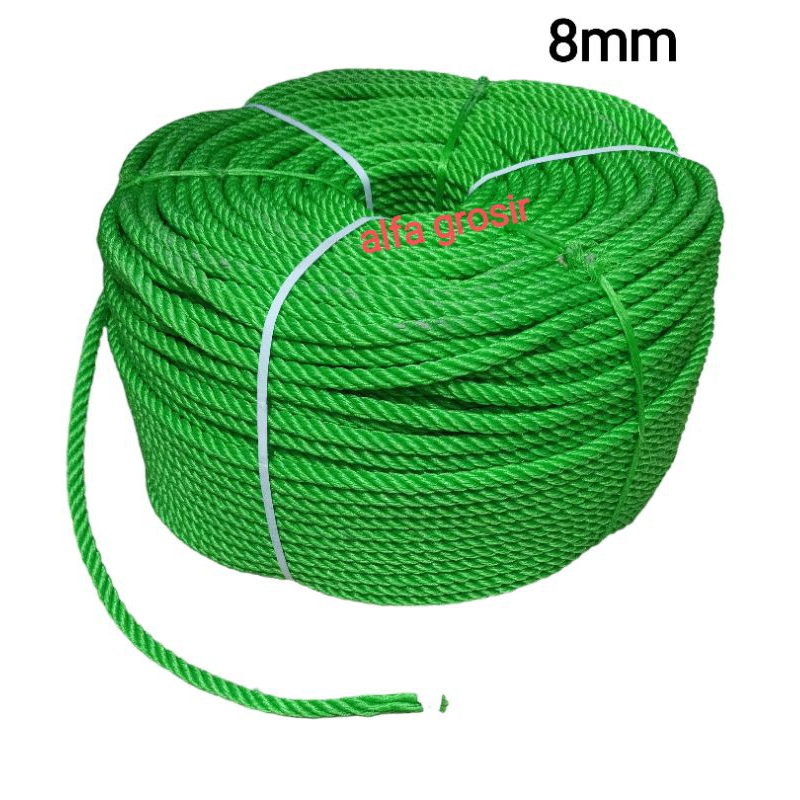 TALI TAMBANG PLASTIK 8mm ( harga 1 meter) / TALI NILON 8mm
