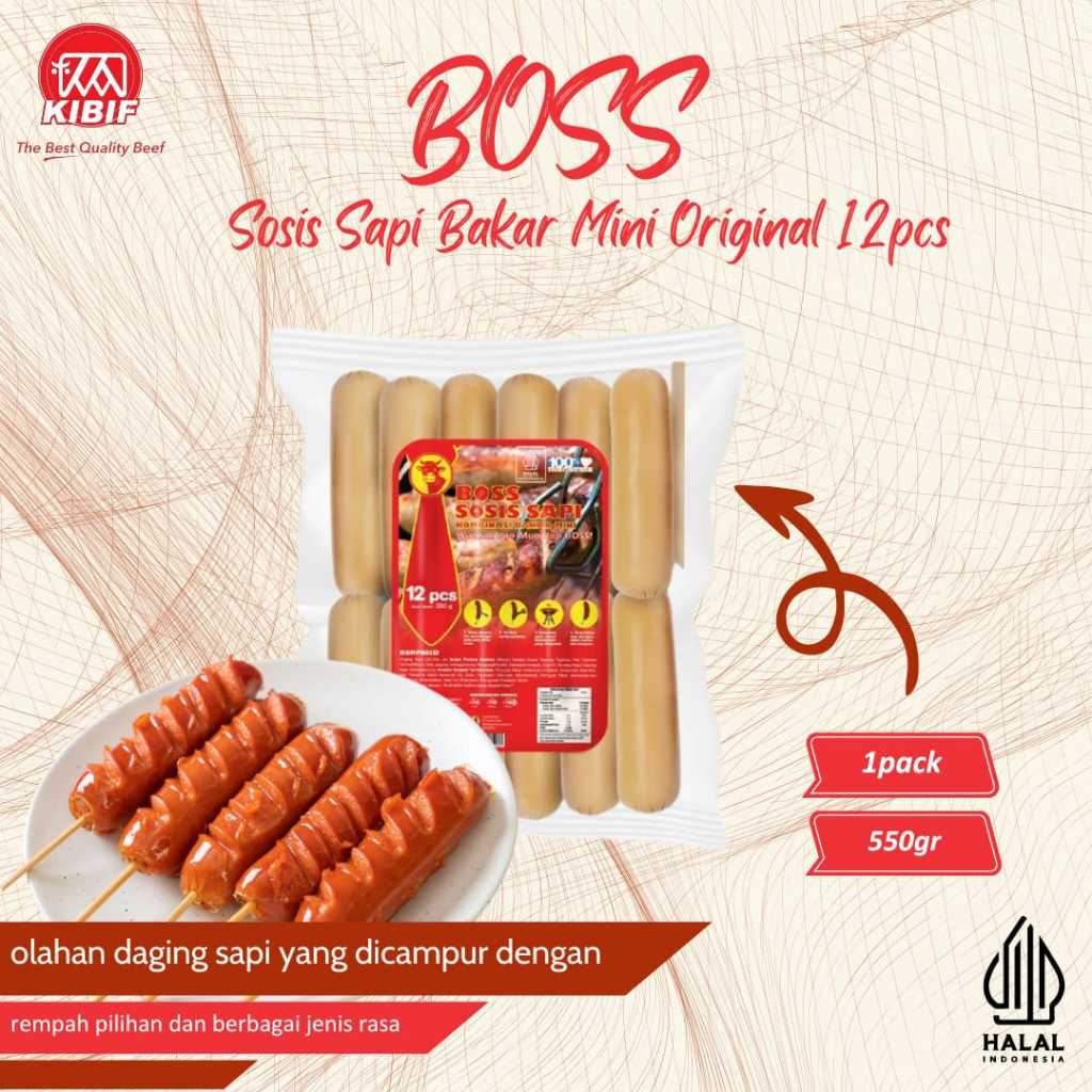 

BOSS Sosis Sapi Bakar Mini Original 12 Pcs 550gr