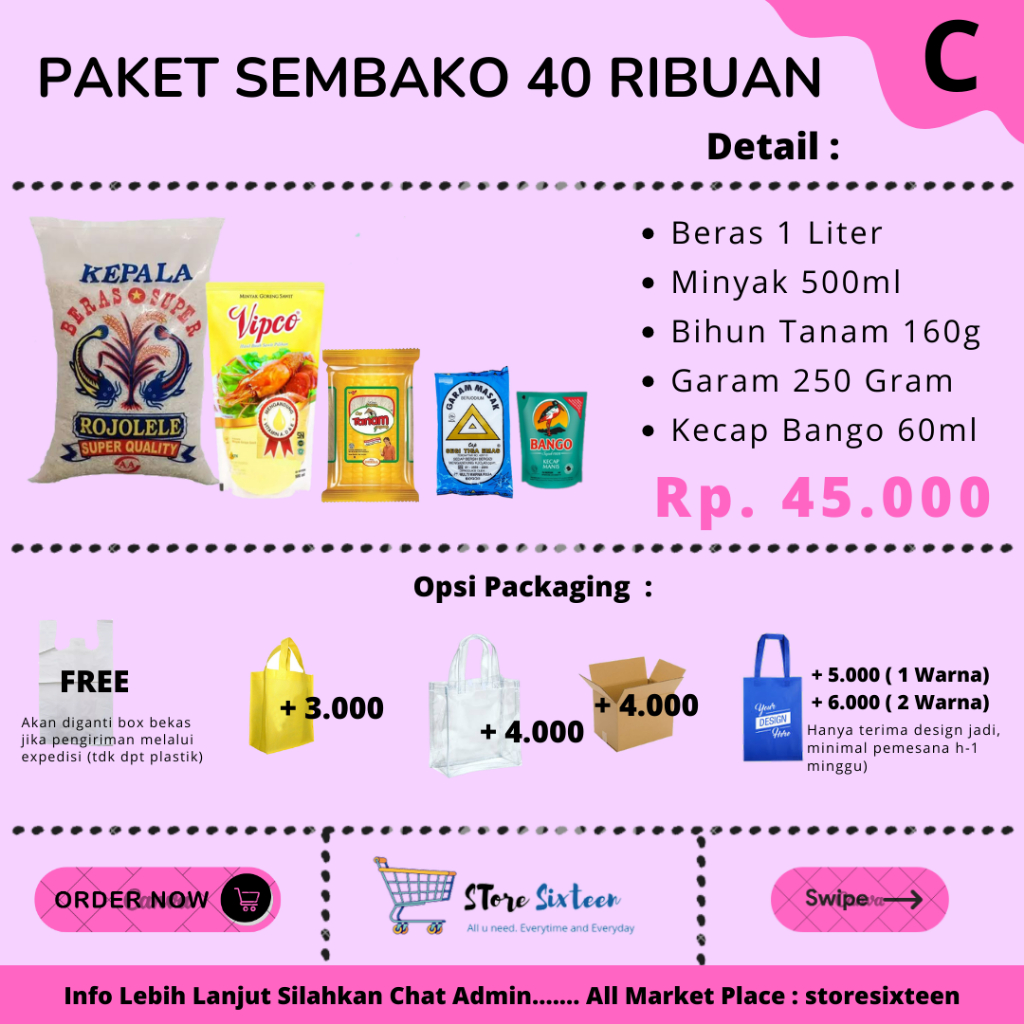 

Paket Sembako Murah 40 Ribuan C / Paket Sembako Murah