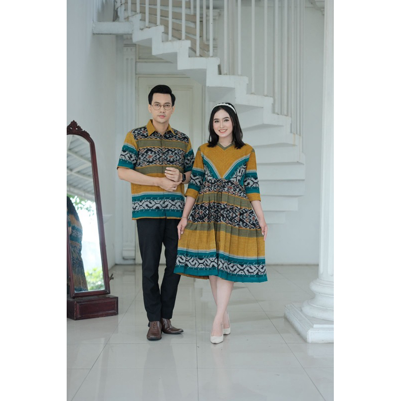 Couple tenun kondangan pria dan wanita baju tenun wanita kemeja tenun troso original Jepara baju ten