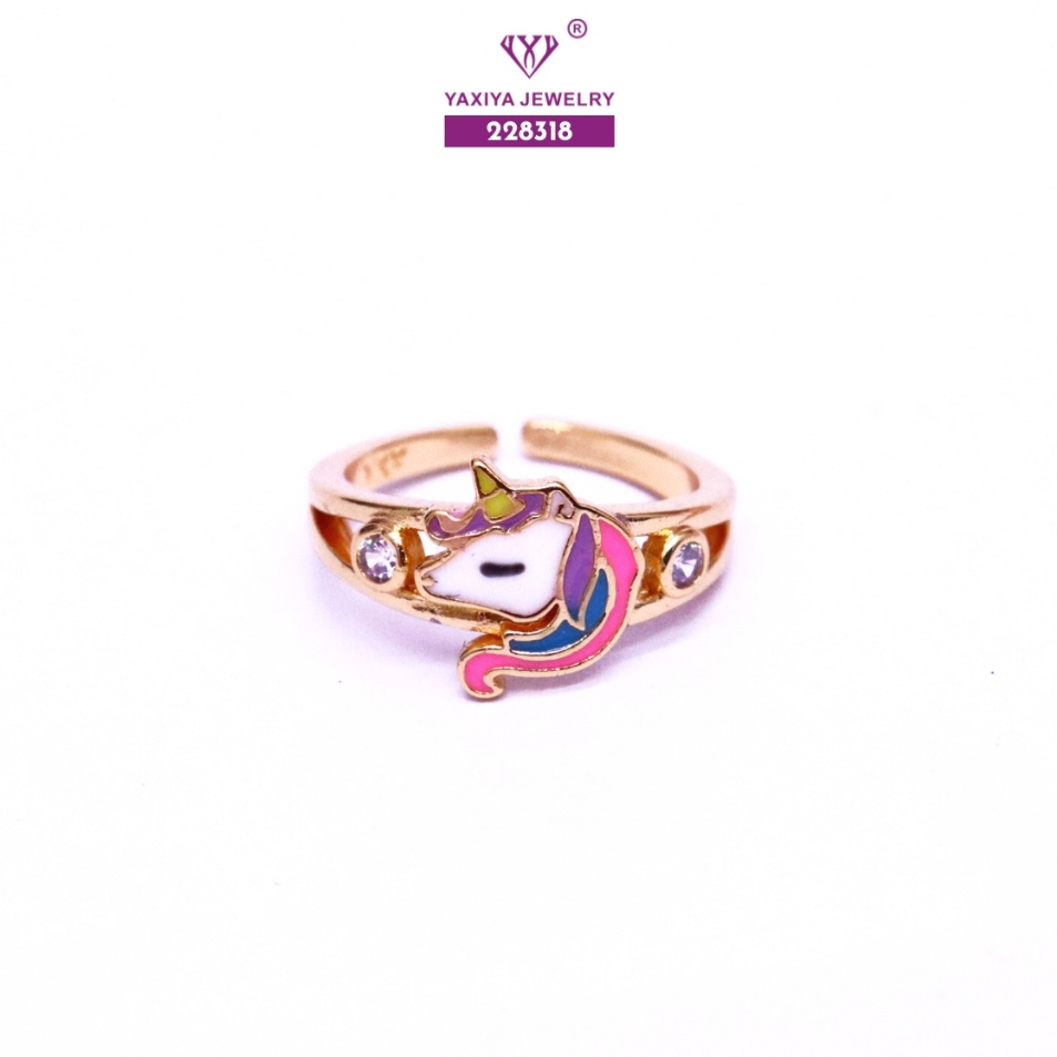 Come Yaxiya Cincin Anak Kuda Poni Perhiasan Lapis Emas 18K 6