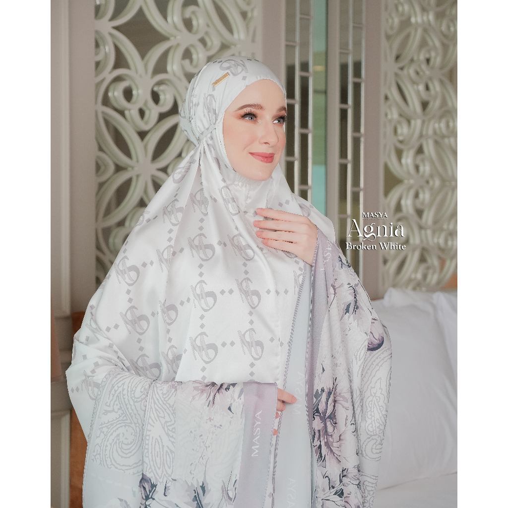 Mukena Mewah Prayer Set Armani Silk Premium Motif Masya Syari Original Terbaru Agnia Madenia Syari B
