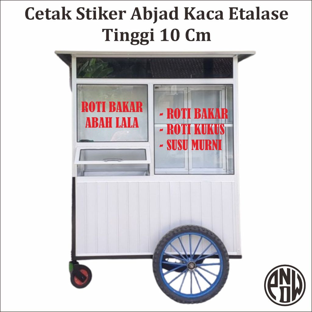 Sticker Stiker Abjad Kaca Etalase Gerobak Ukuran Tinggi 10 Cm