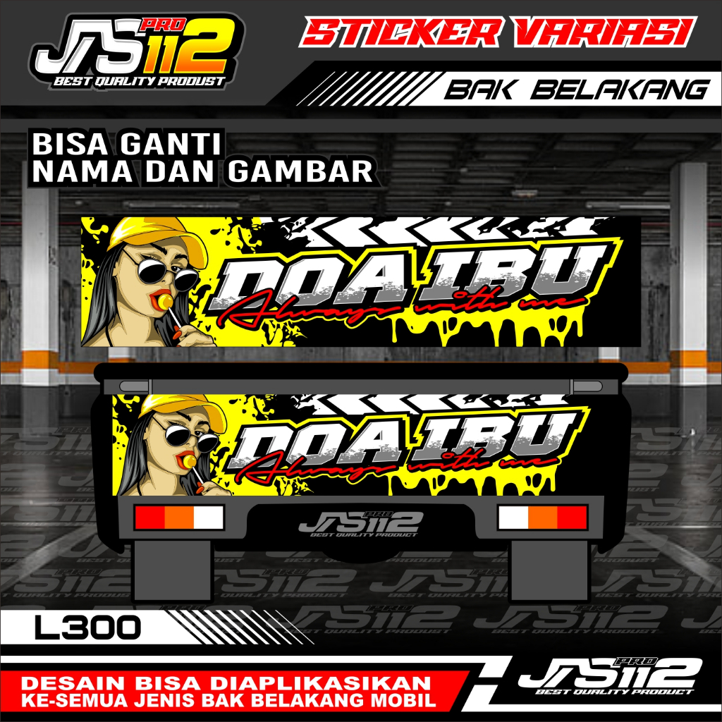 STIKER BAK BELAKANG MOBIL GRANMAX PICK UP DECAL STIKER BAK CARRY L300 VARIASI STIKER BAK PICK UP STI