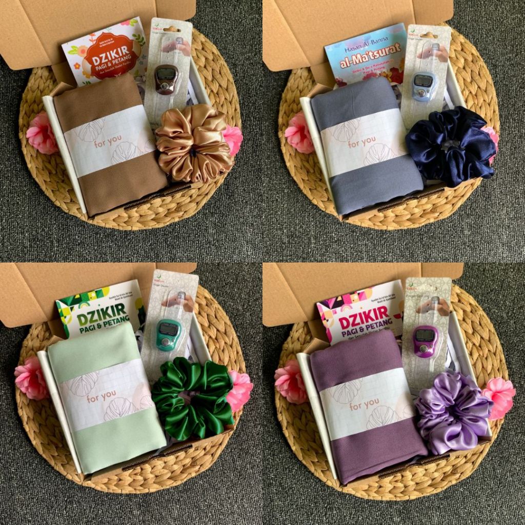 

Mini Hampers / Gift Box / Hadiah / Kado Hijab Tasbih Doa Dzikir Scrunchie Muslimah Perempuan Cewek Murah Ulang Tahun, Ultah, Lebaran, Idul Fitri, Ramadhan, Wedding, Hari Guru, Perpisahan Wali Kelas, Sidang, Hadiah unik, Rekan, Sahabat