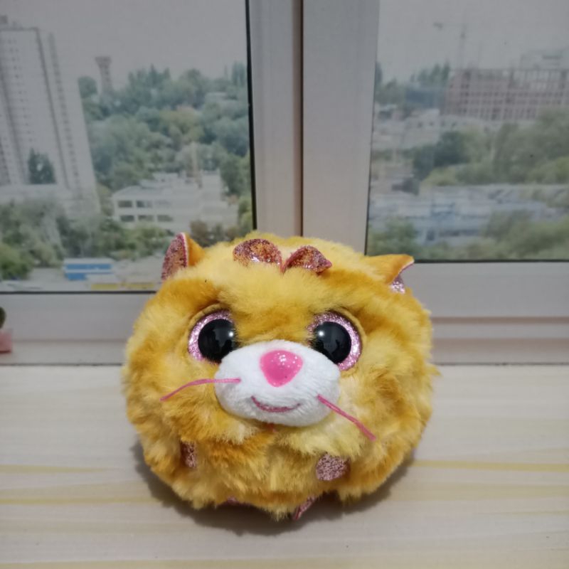 Boneka Ty puffies Tabitha Cat Yellow Beanie Balls Original TY Cutting Brand
