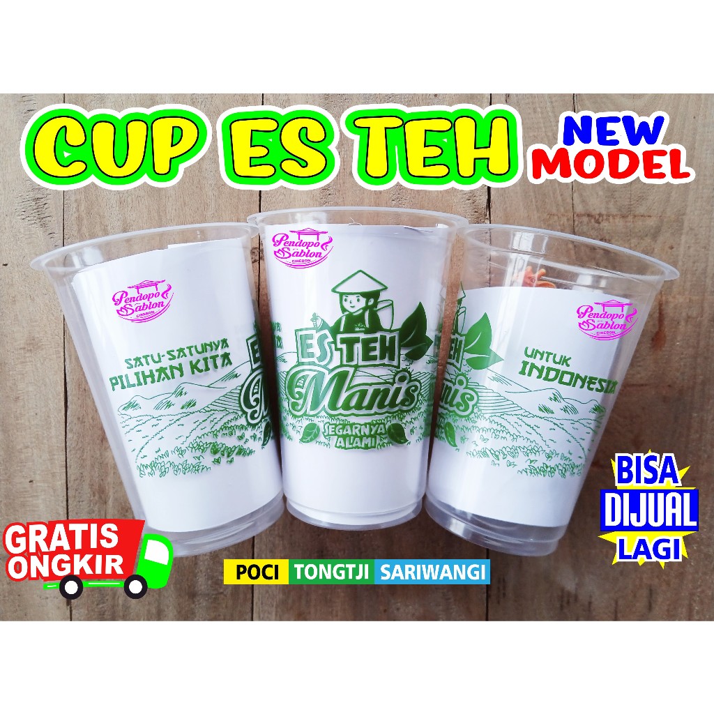 

2Xbtygneal Sakha Snack ) Gelas Cup Plastik Es Teh Design 14Oz 16Oz 18Oz 22Oz Oval Datar Cup Of Tea /