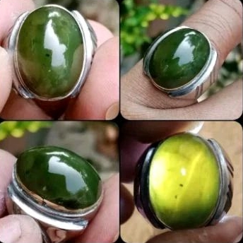 Natural Giok Hijau Pekat Aceh Asli Alam - Nephrite Jade Warna Dark Green - NTD