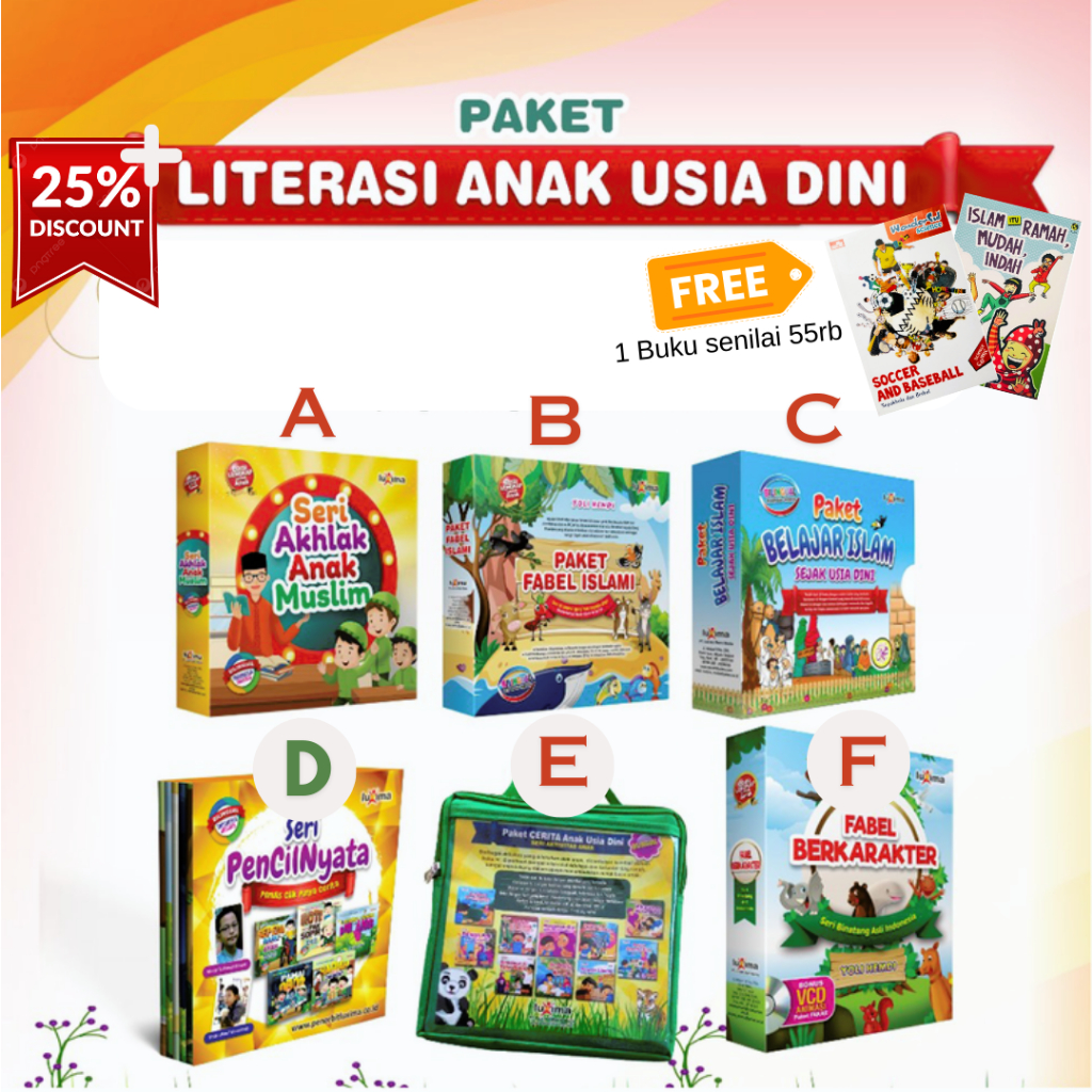 Buku Anak Paket Literasi Anak Komik Islami Anak BONUS Buku Original