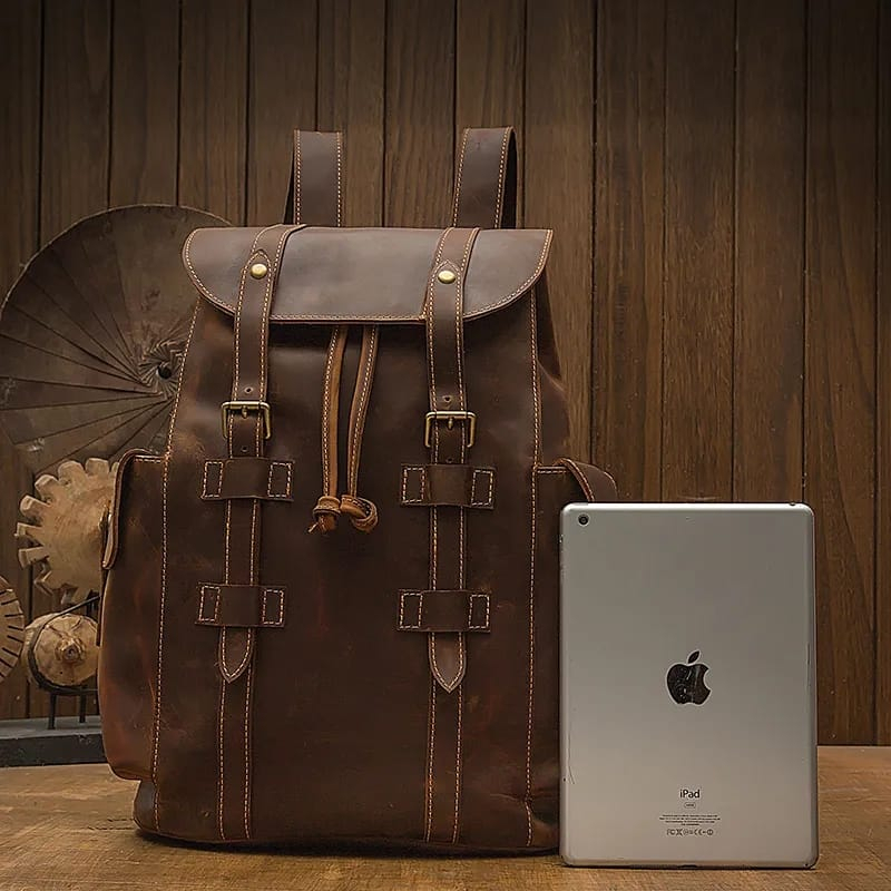 Tas ransel pria kulit asli - Tas jumbo kulit crazy horse