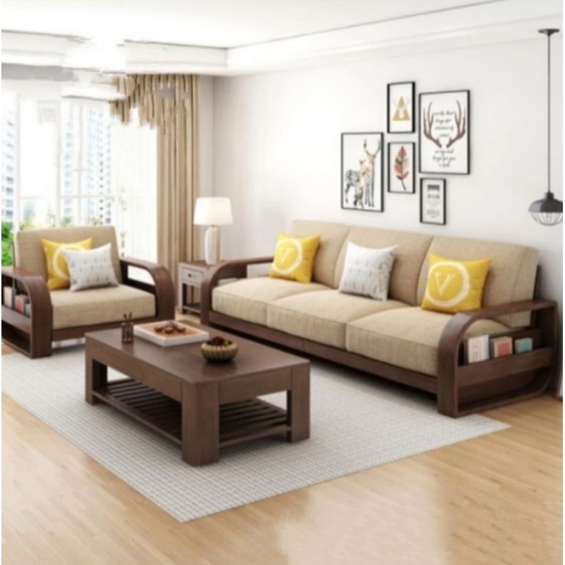set sofa jati kursi tamu jati minimalis modern
