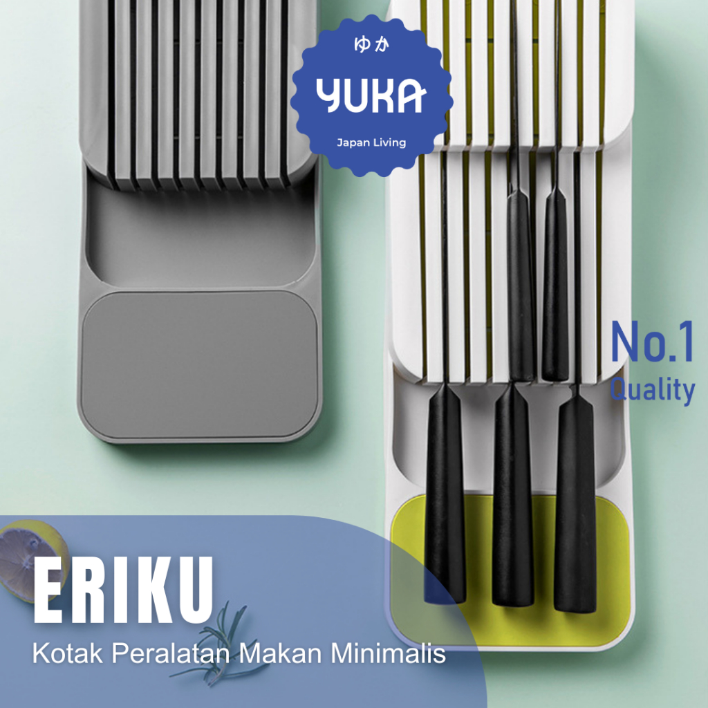YUKA - ERIKU Tempat Susun Utensil Estetis Wadah Susun Sendok Garpu Multifungsi Organiser Sendok Garp