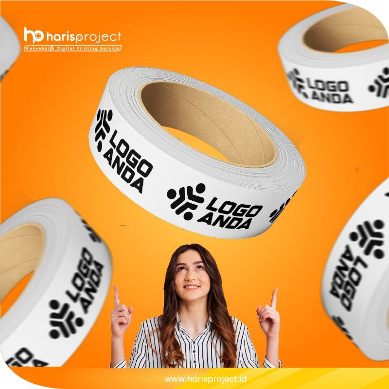 Custom Lakban Logo Usaha 24mm 144Roll 1 Warna