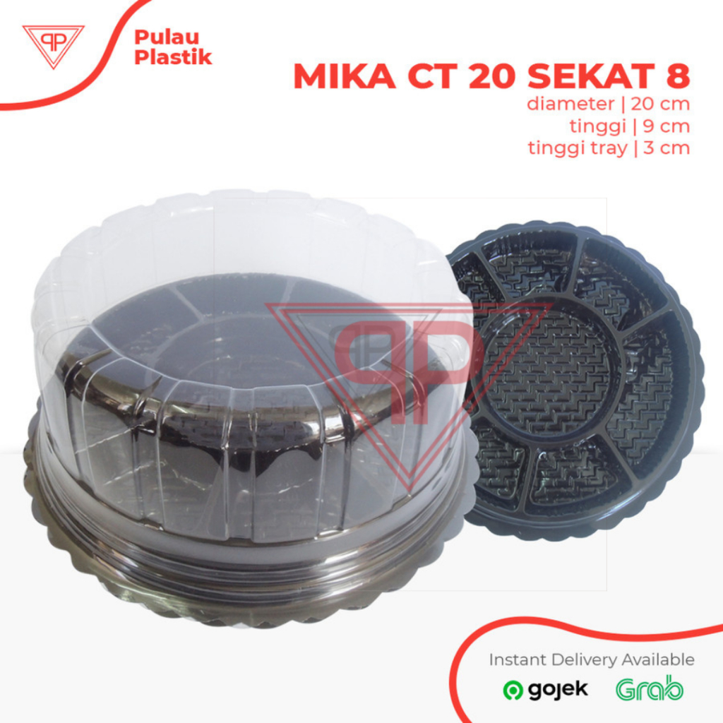 Mika Tumpeng Mini Sekat CT-20 / Mika Bolu Bulat (Diameter 20cm) Plus Sekat / ISI 10 PCS