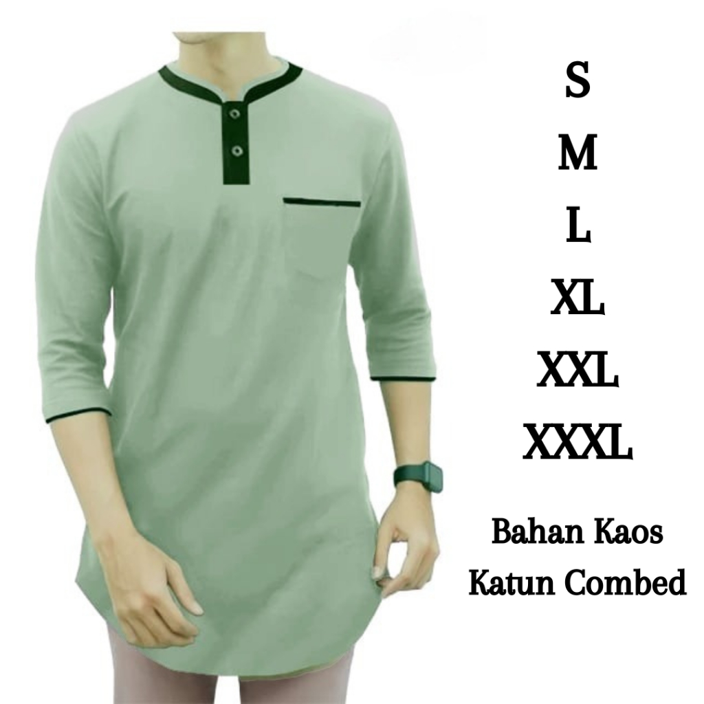 BEST SELLER BAJU KOKO KAOS PRIA BAHAN KAOS KATUN COMBED BO UKURAN S M L XL XXL XXXL KOKO KURTA
