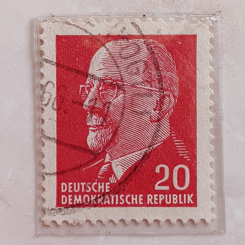 

(AE) Perangko Republik Demokratik Jerman 1968 Chairman of the State Council Walter Ulbricht - Walter Ernst Paul Ulbricht (1893-1973) 20 pf Used
