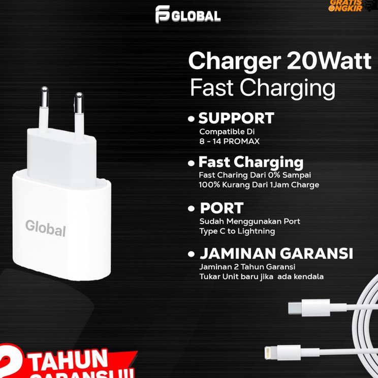 Laris JIY GARANSI 2 TAHUN CHARGER IPHNE 2w FAST CHARGING 1 SET ADAPTOR DAN KABEL by PstoreGlobal