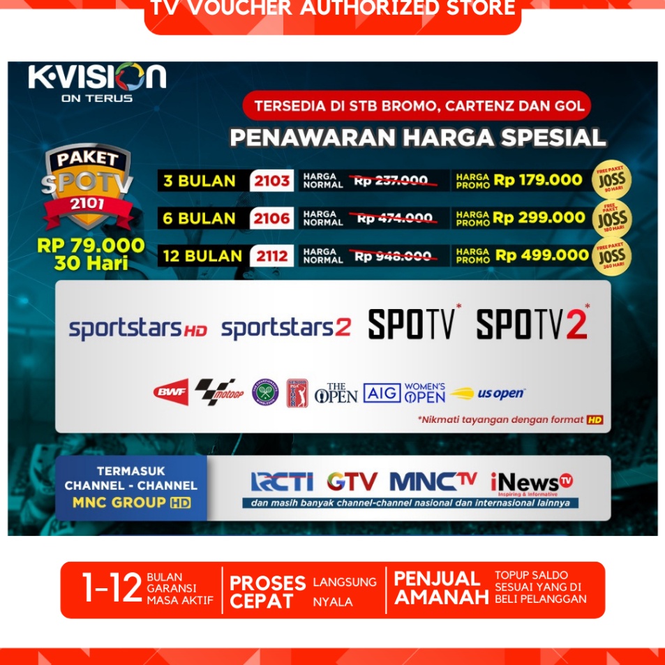 Jnb KVision Paket SPOTV KVISION MotoGP Bulutangkis 9 Hari 1836