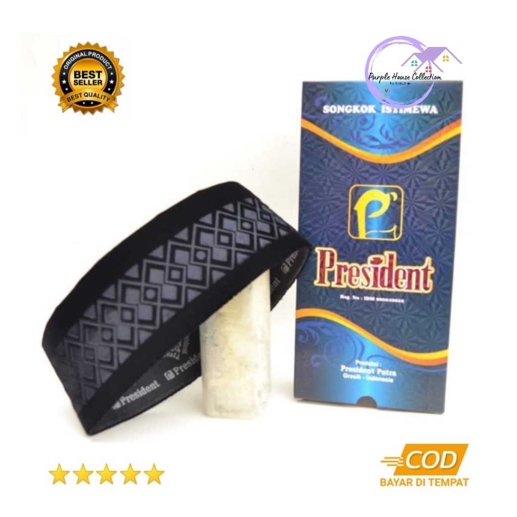 Songkok Peci President Motif Laser Wajik Best Quality / Kopiah Motif Wajik Premium Original