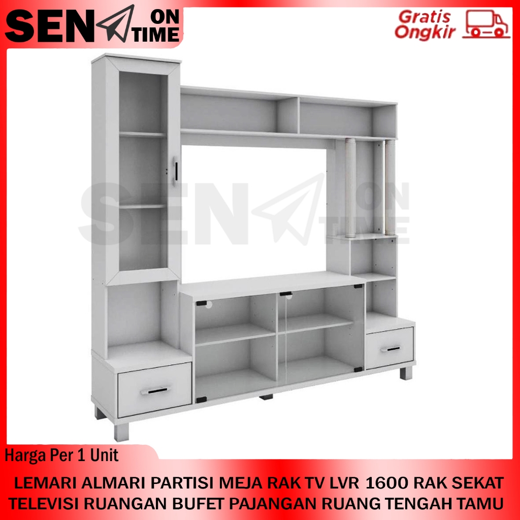 [KARGO] LEMARI ALMARI PARTISI MEJA KACA RAK TV LVR 1600 RAK SEKAT RUANGAN BUFET PAJANGAN RUANG TENGA