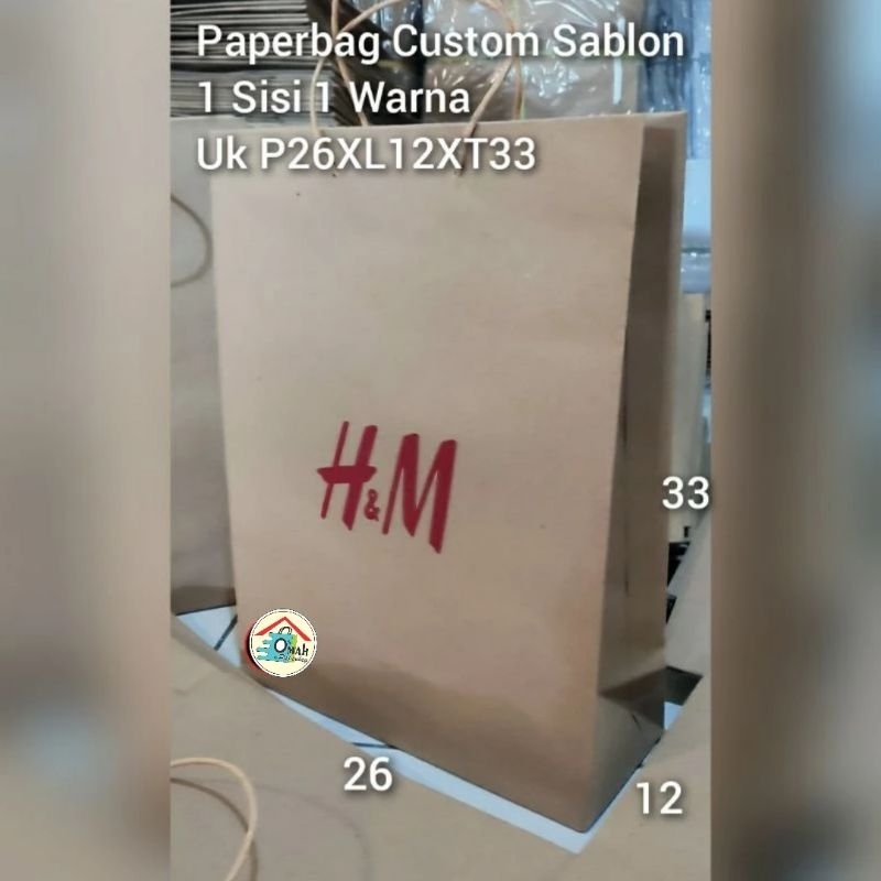 

Paperbag Custom Sablon Uk P26xL12xT33