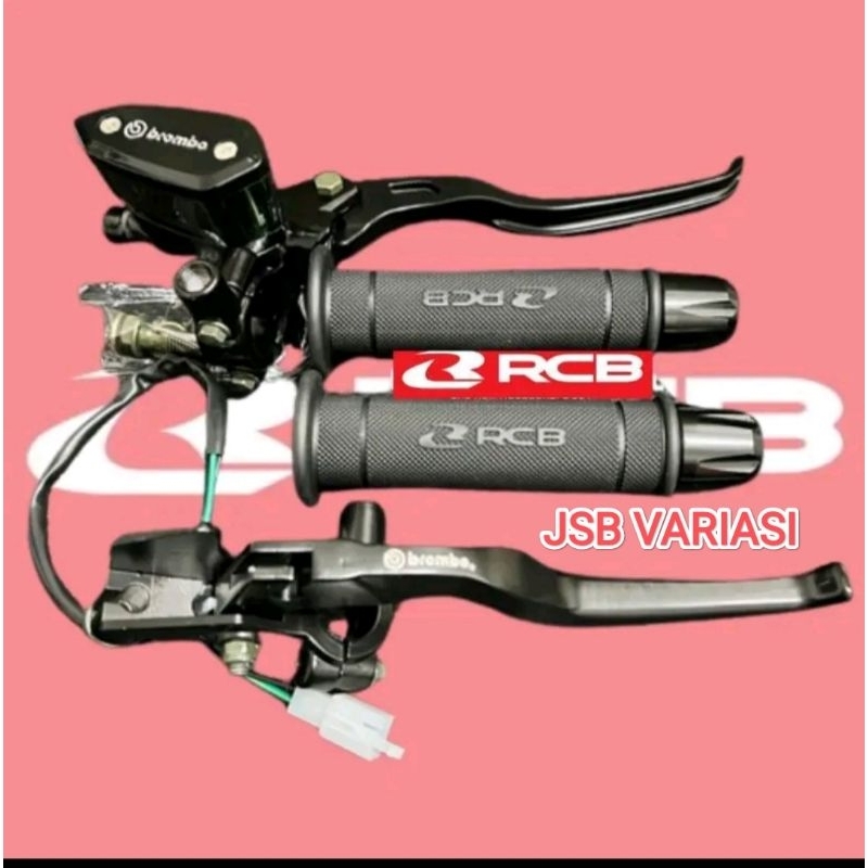 Paket Master Rem Tabung Model Oval + Handgrip RCB Original HG55 + Jalu Stang Cnc Universal Vixion Mi