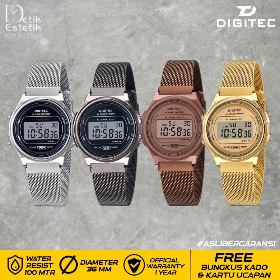 Jam Digitec Digital MDG 6065R / MDG 6065 Wanita Rantai Pasir Original